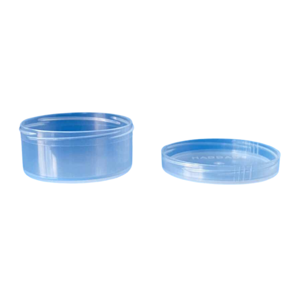 Pote 30 cc. con rosca ajuste cónico s/tapa transparente