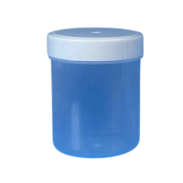 Pote 60 c.c. P.P. laboratorio y muestras trasparente tapa blanca (autoclavable)